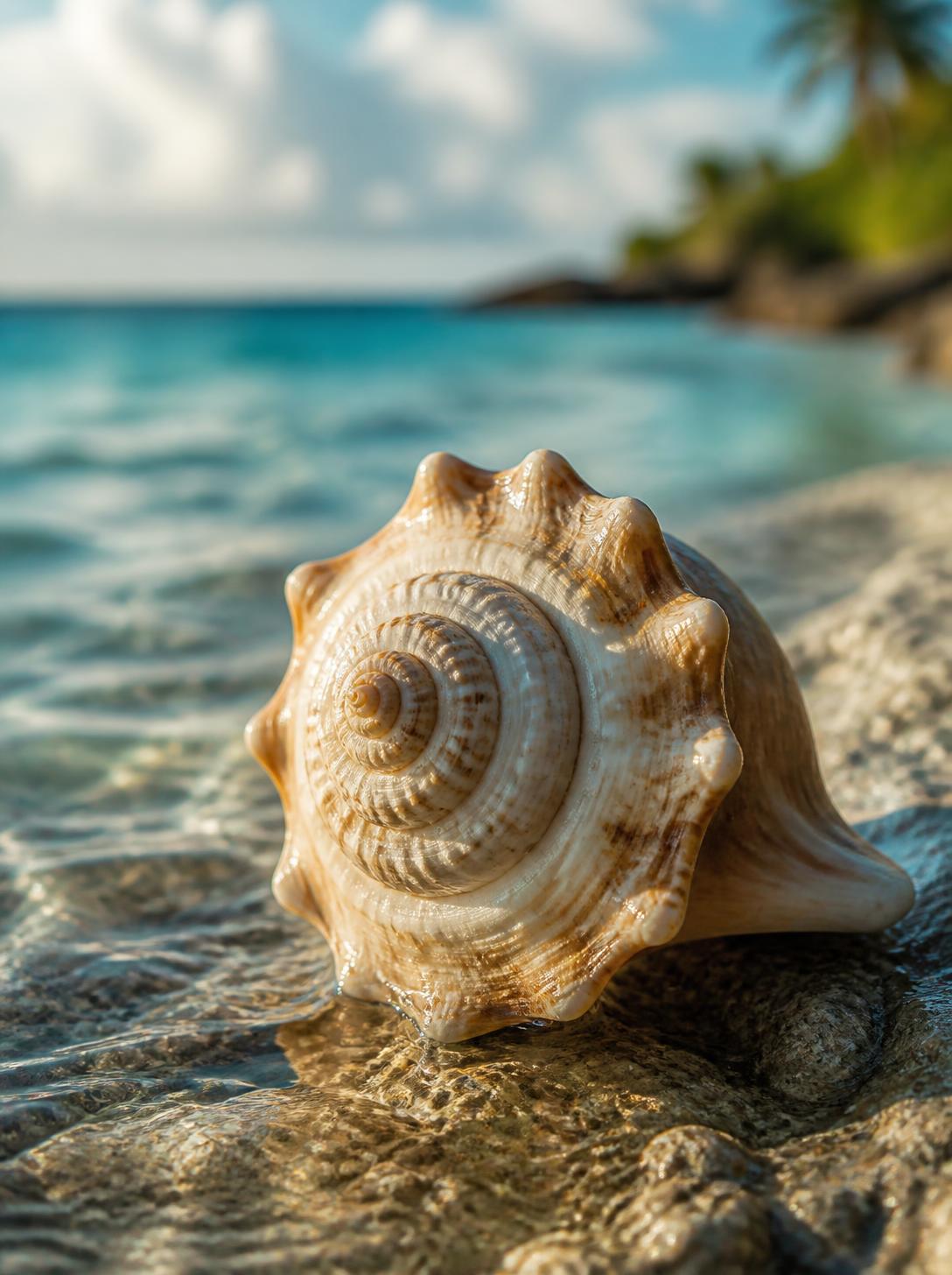 Shell Messenger by the Caribbean sea